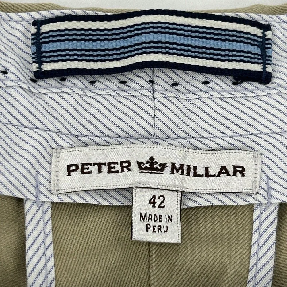 Peter Millar Shorts Men's 42 Beige Golf Flat‎ Front 100% Pima Cotton